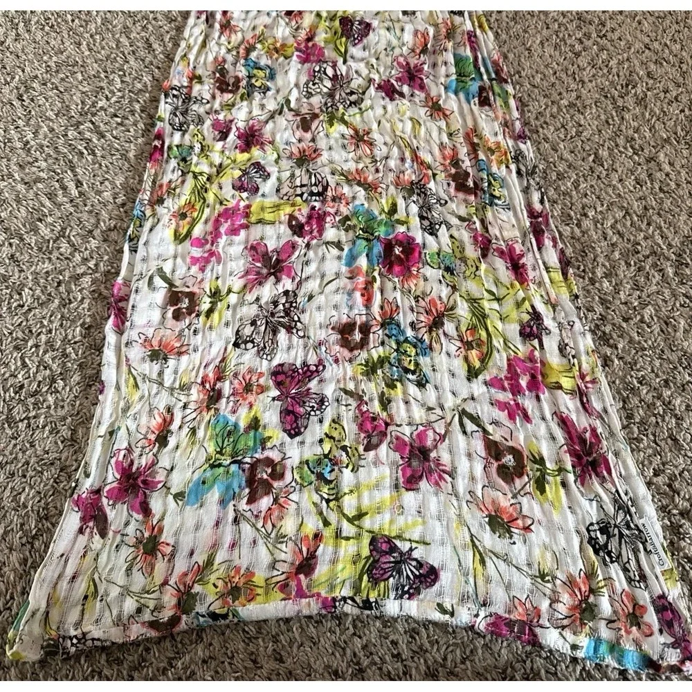 Croft & Barrow‎ White Multicolor Butterfly Scraf